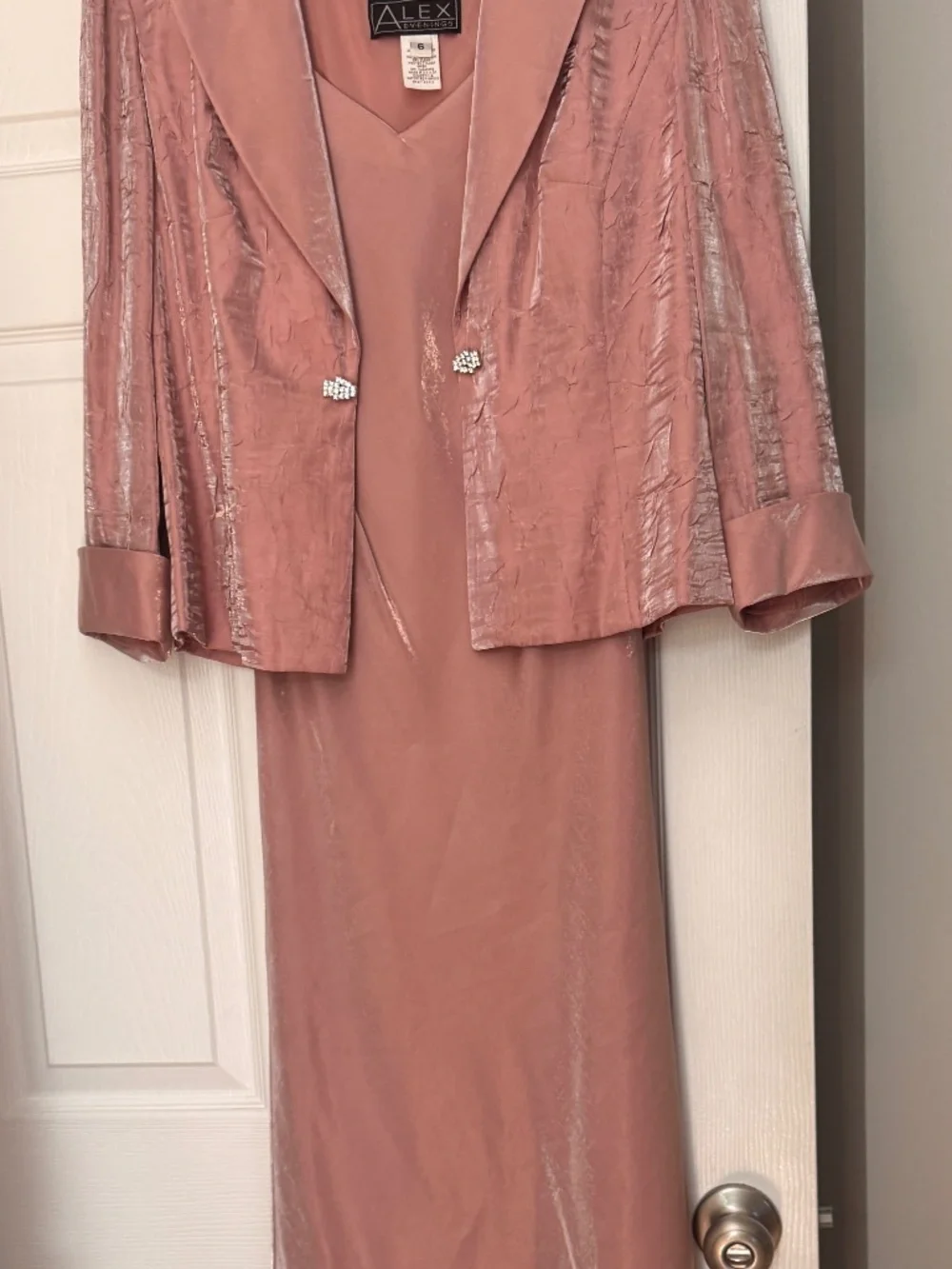 Alex Evenings Size 6 Dusty Rose Formal Gown & Jacket 2 Piece